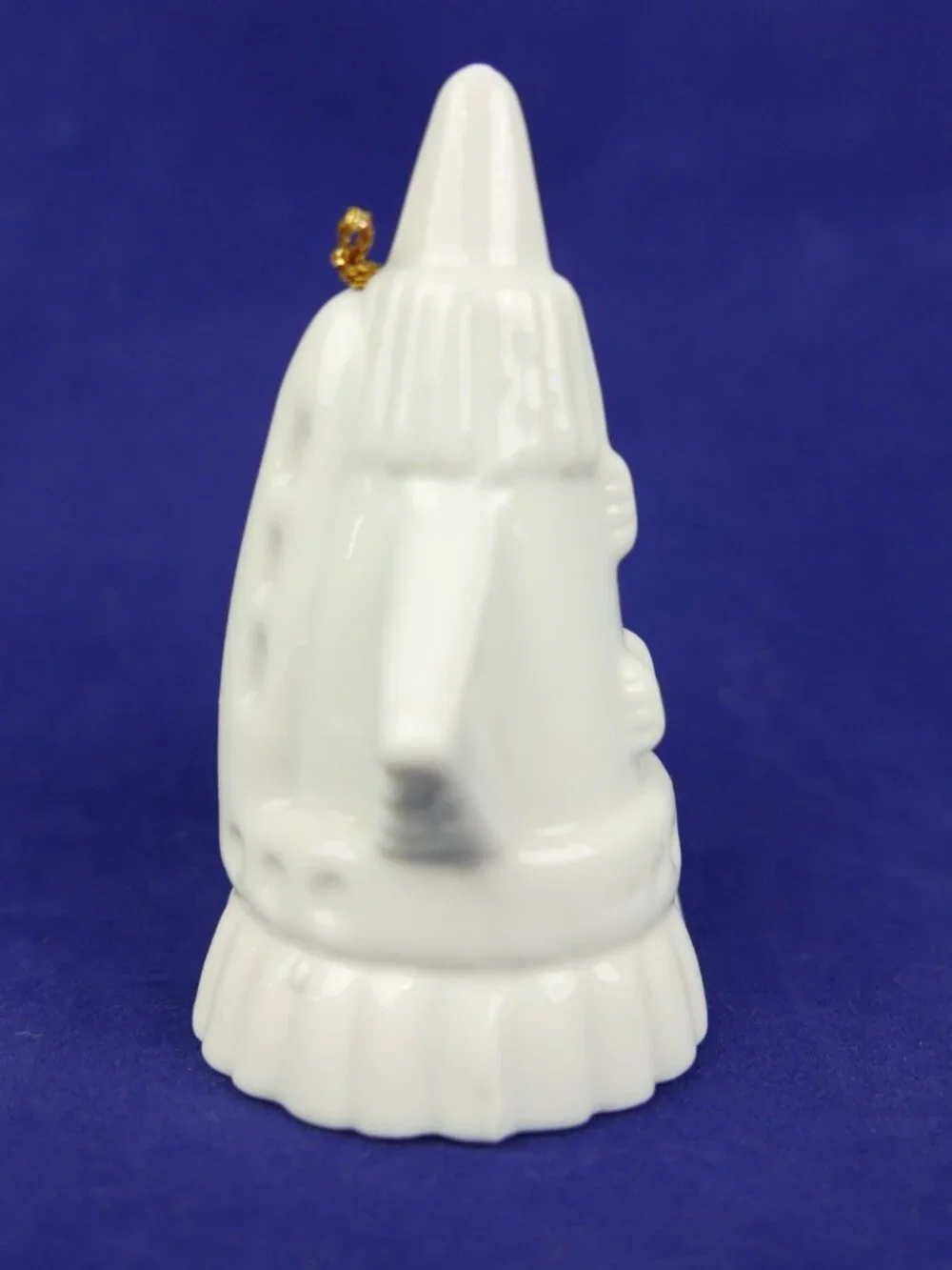Vintage Ceramic Space Shuttle Flying Machine Bell White Rocket Ship Figure 3.5